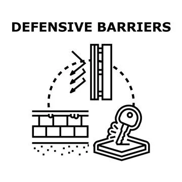 Implementing protective barriers for enhanced security and safety Stock Illustration