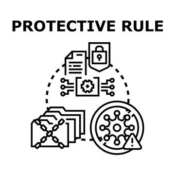 Implementing protective rule for secure digital data management Stock Illustration