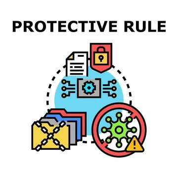 Implementing protective rule for secure digital data management Stock Illustration