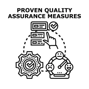 Implementing proven quality assurance measures and feedback Illustrazione stock