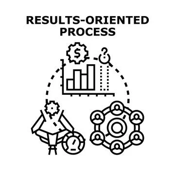 Implementing results oriented process for business growth Illustrazione stock