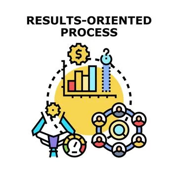Implementing results oriented process for business growth Illustrazione stock