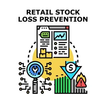 Implementing retail stock loss prevention strategies Stock Illustration