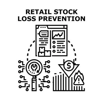 Implementing retail stock loss prevention strategies Stock Illustration