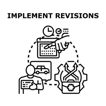 Implementing revisions and updates in project management Illustrazione stock
