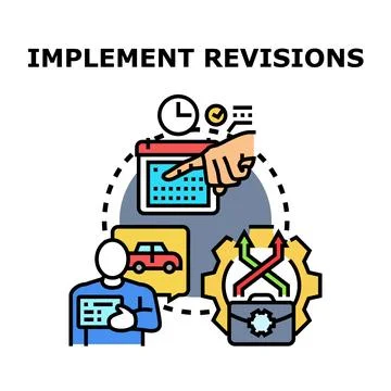 Implementing revisions and updates in project management Illustrazione stock