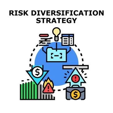 Implementing risk diversification strategy for financial investments Stock Illustration