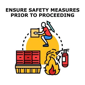 Implementing safety measures and best practices for risk prevention Stock Illustration