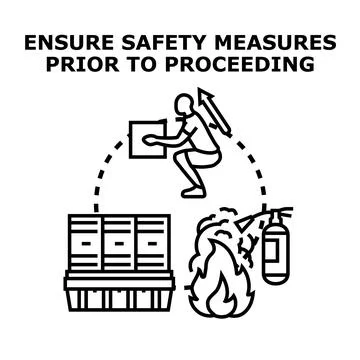 Implementing safety measures and best practices for risk prevention Stockillustratie