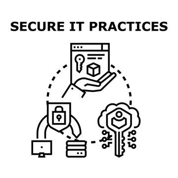 Implementing secure information technology practices for data protection Stock Illustration