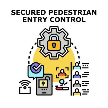 Implementing secure pedestrian entry control access system Stock Illustration