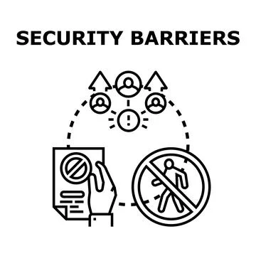 Implementing security barriers for restricted access and network protection Stock Illustration