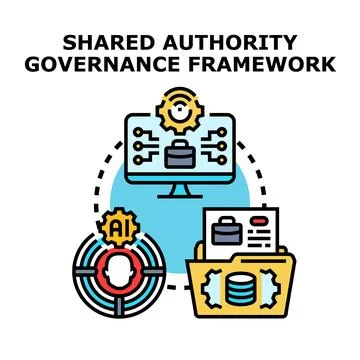 Implementing shared authority governance framework with artificial intellig.. Stock Illustration