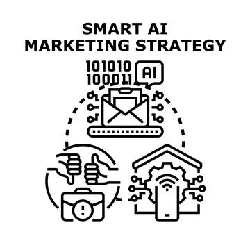 Implementing smart ai marketing strategy for business growth イラスト素材