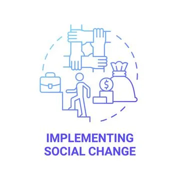 Implementing social change blue gradient concept icon イラスト素材
