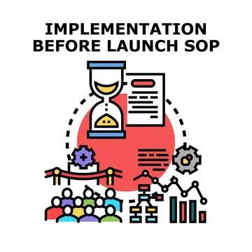 Implementing standard operating procedure before product launch Stock Illustration