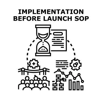 Implementing standard operating procedure before product launch Stock Illustration
