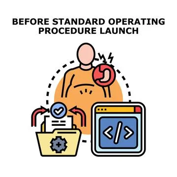 Implementing standard operating procedure before successful launch 库存插图