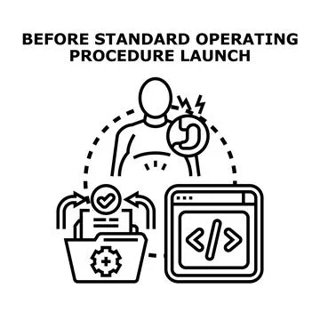 Implementing standard operating procedure before successful launch Stock Illustration