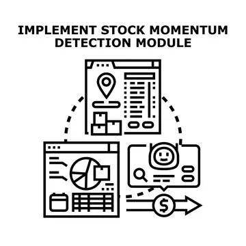Implementing stock momentum detection module for finance Stock Illustration