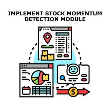 Implementing stock momentum detection module for finance Stock Illustration