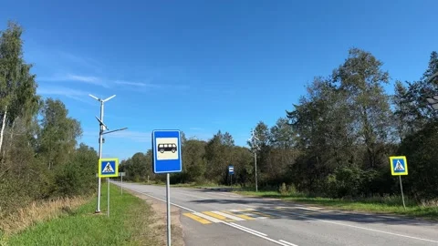 Implementing street lamps that use solar and wind energy can significantly Stock Footage 316834816