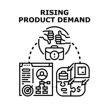 Implementing successful business strategy managing product demand Stock Illustration