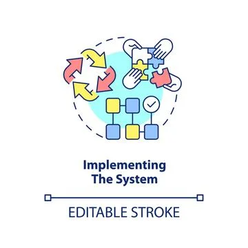 Implementing system concept icon Stock Illustration