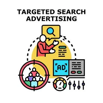 Implementing targeted search advertising strategy for audience Illustrazione stock