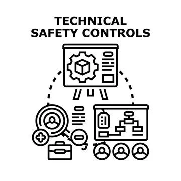 Implementing technical safety controls and operational risk management Stock Illustration