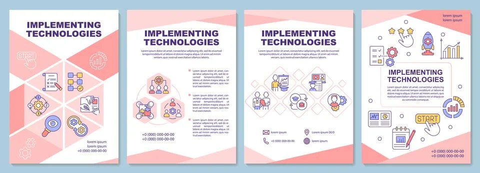 Implementing technologies brochure template Illustrazione stock
