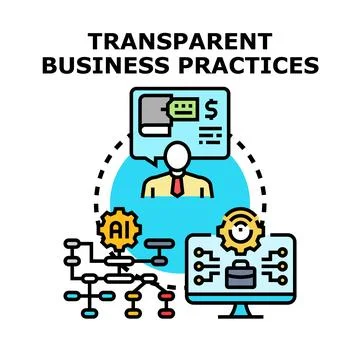 Implementing transparent business practices and corporate ethics Stock Illustration