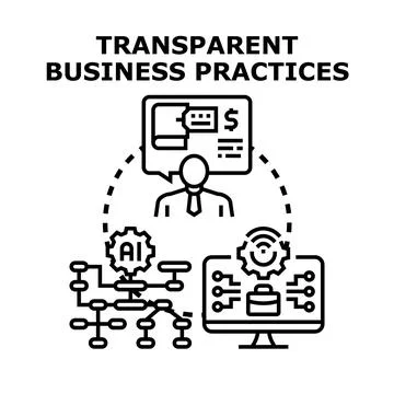 Implementing transparent business practices and corporate ethics Stock Illustration