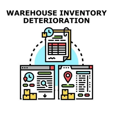 Implementing warehouse inventory deterioration control management system Stock Illustration