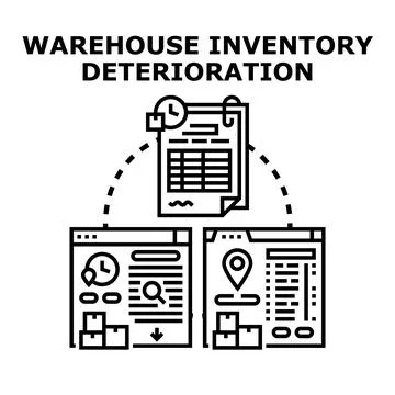 Implementing warehouse inventory deterioration control management system Stockillustratie