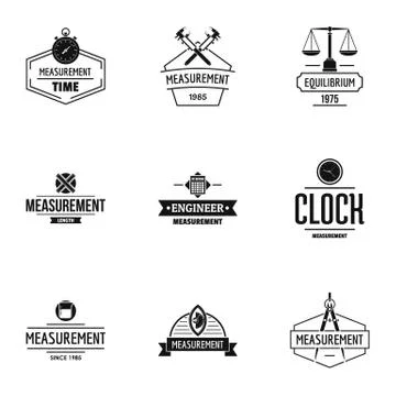 Implementor logo set, simple style Stockillustratie