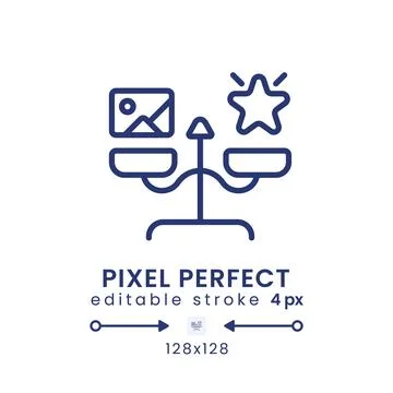 Implicit association testing linear desktop icon Stock Illustration