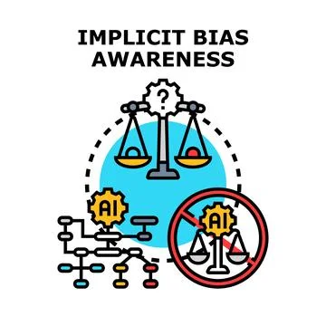 Implicit bias awareness in artificial intelligence systems Stock Illustration