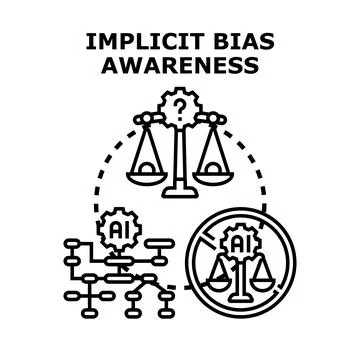 Implicit bias awareness in artificial intelligence systems Stock Illustration