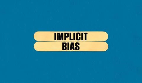 Implicit Bias Symbol. Concept word Implicit Bias on beautiful wooden stick... Stock Illustration
