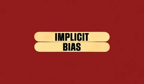 Implicit Bias Symbol. Concept word Implicit Bias on beautiful wooden stick... Stock Illustration
