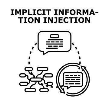 Implicit information injection and data flow process concept Stock Illustration
