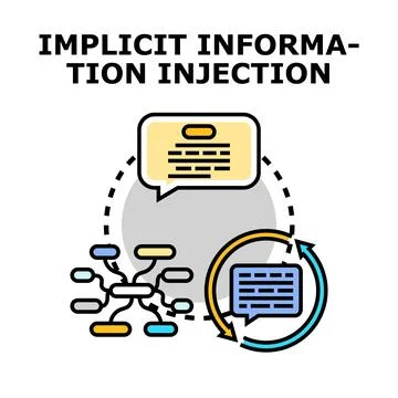 Implicit information injection and data flow process concept Stock Illustration