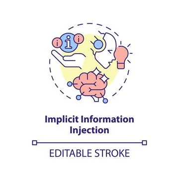 Implicit information injection multi color concept icon Illustration
