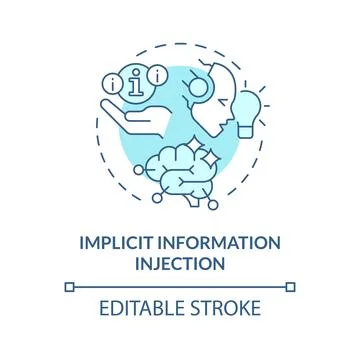 Implicit information injection soft blue concept icon Illustration