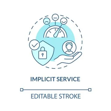 Implicit service blue concept icon Illustration
