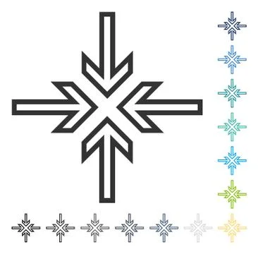 Implode Arrows Vector Icon Stock Illustration