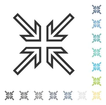 Implode Arrows Vector Icon Stock Illustration