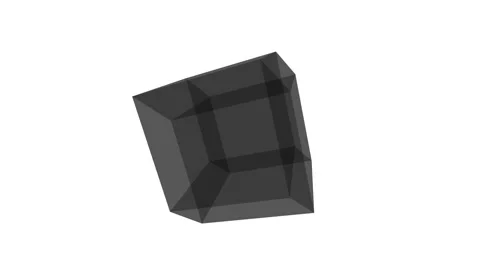 Imploding Collapsing Mask Tesseract 4d Cube Box Stock Footage 143908135