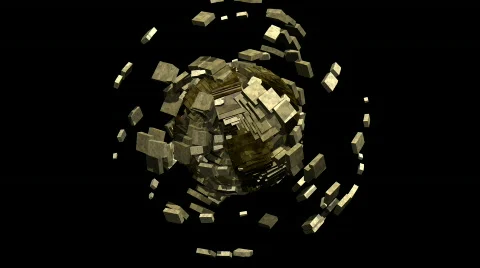 Imploding cubed 3D world Stock Footage 618785